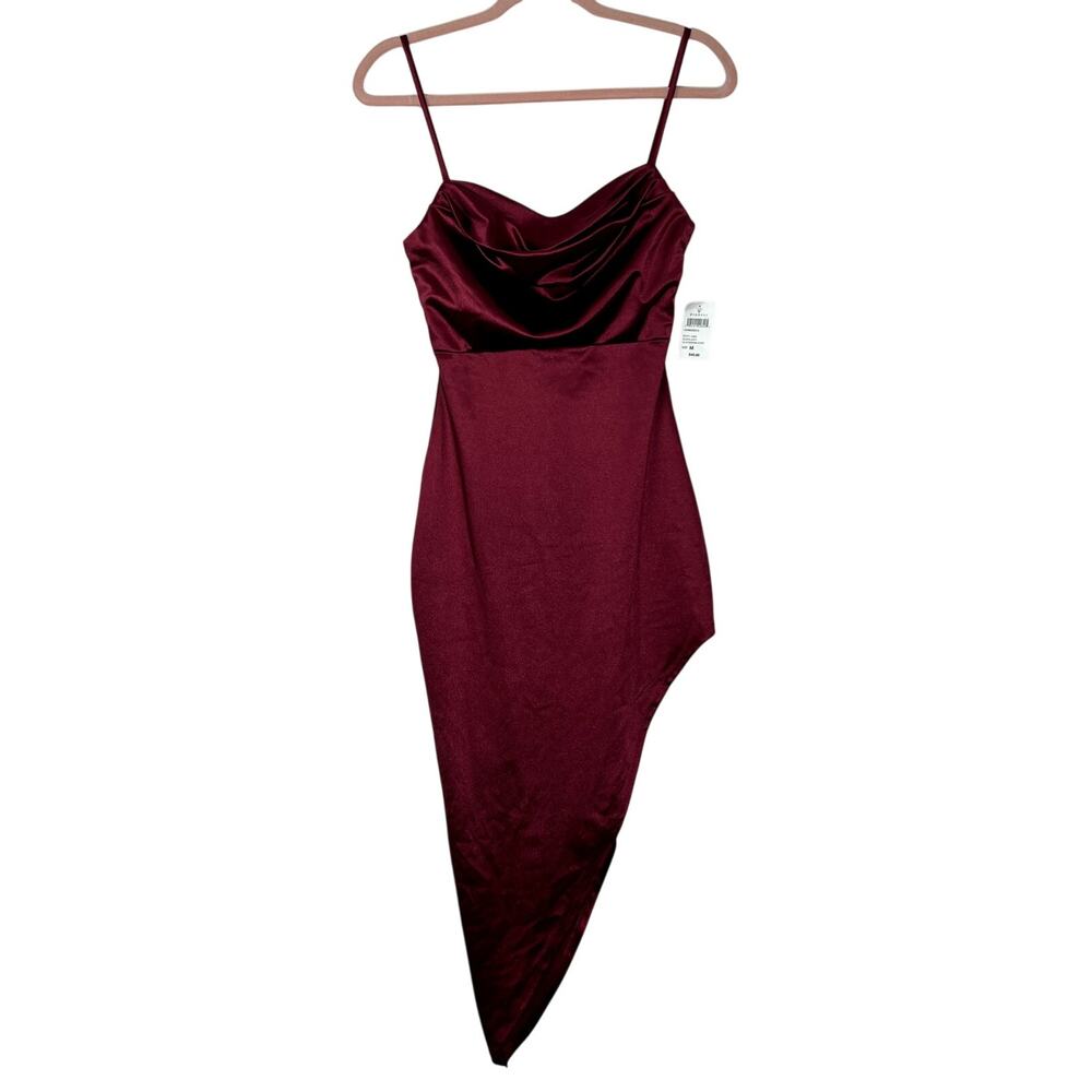 NWT Windsor Burgundy Red Sleeveless Asymmetrical Silky Slip On Sexy Dress Size M
